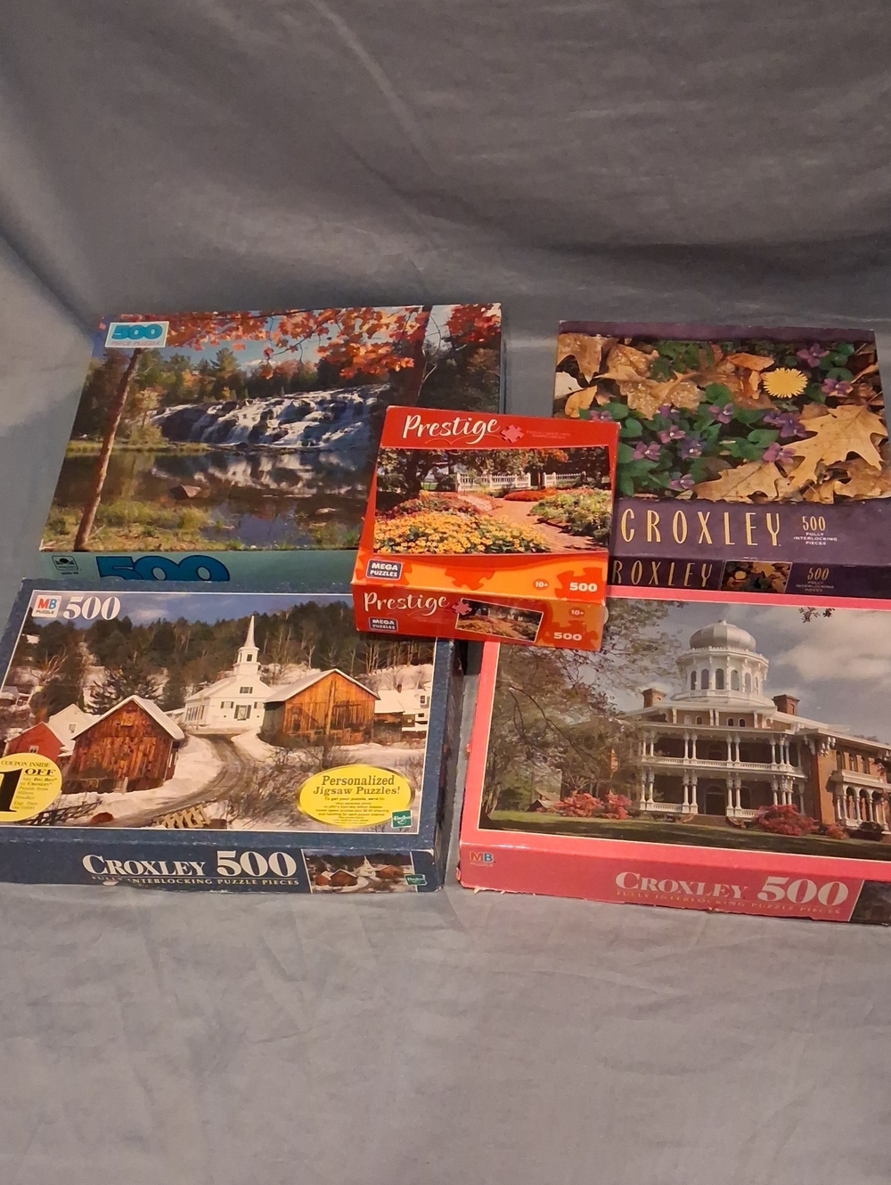 Puzzles Set of 5 - 500-Piece Jigsaw Puzzles Multicolor Scenic Designs